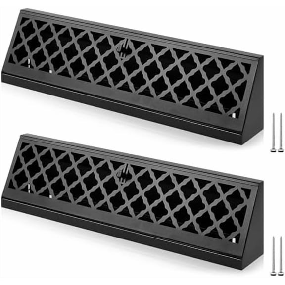 1 Pcs Baseboard Register Duct Opening Size Modern Design Vent Covers for Home Floor Wall Baseboard Air Covers Supply Floor Diffuser Including Screws (18 Inch,Black)