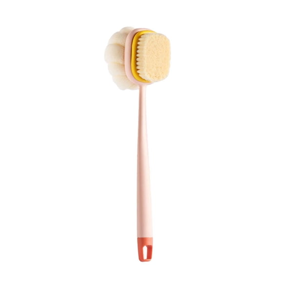1 Pcs Bath Back Brush with Long Handle, Double-Sided Bath Scrubber for Body Cleaning, Bath Brushes with Long Handles for Women, Men, The Elderly 13.77"