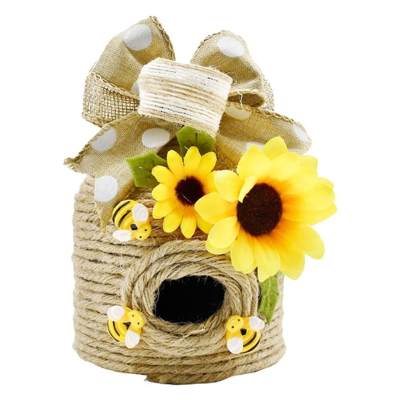 1 Pcs Bee Hive Decor, Bumble Bee Rustic Hive,Natural Bee House, Bumble Bee Theme Party Decor Spring Summer Rustic Farmhouse Kitchecn Table Decorations, Honey Bee Tiered Tray Decoration