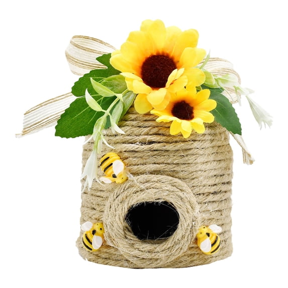 1 Pcs Bee Hive Decor, Farmhouse Bee Decorations Indoor, Rustic Bee Themed Home Decor, Spring Summer Bee Home Decor for Kitchen, Sunflowers Decorations