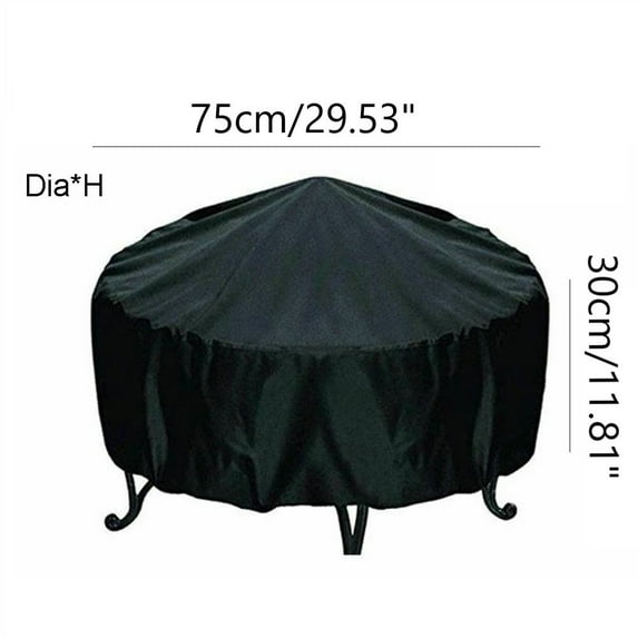 1 Pcs Black 75x30cm Round BBQ Cover Outdoor Dust Waterproof Grill Cover UV Protector Garden Yard Barbecue Grill Cover