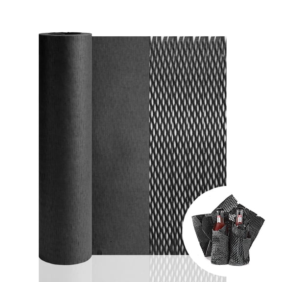 1 Pcs Black Honeycomb Packing Paper,Cushion Packing Paper for Moving Shipping Packaging Breakables(16.4 ft x 11.8 in)