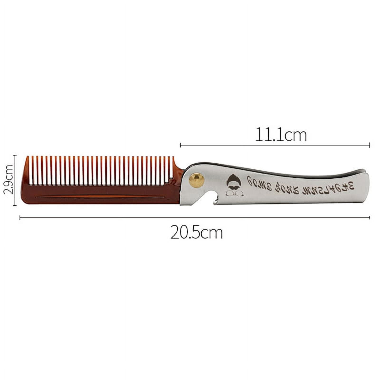 1 Pcs Black Men Folding Pocket Comb PP Teeth Detangling Hair Beard Comb