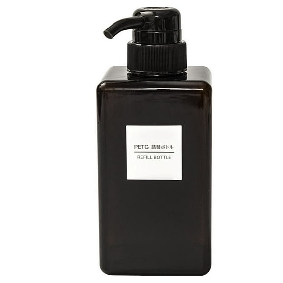 1 Pcs Black Plastic Square Shower Dispenser, Refillable Press Pump Portable Lotion Dispenser, Liquid Container Pump Bottle Dispenser for Essential Oil Soap Lotion Shampoo 100ml