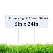 1 Pcs Blank Yard Signs 6" x24" - Lawn Sign - Water Resistant DIY Poster Board Signs for Rent, Garage Sales, Open Houses, and Custom Birthday