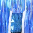 1 Pcs Blue 2m Foil Fringe Backdrop Curtains Tinsel Streamers Birthday