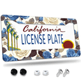 thumbnail image 1 of 1 Pcs Blue and Cream License Plate Frame, License Plate Cover for Car Decorative Parts, Aluminum License Plate Bracket Holder Rust-Proof Weather-Proof for US Standard Car, 1 of 9