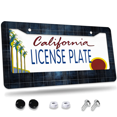 thumbnail image 1 of 1 Pcs Blue Plaid License Plate Frame, License Plate Cover for Car Decorative Parts, Aluminum License Plate Bracket Holder Rust-Proof Weather-Proof for US Standard Car, 1 of 9