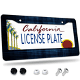 thumbnail image 1 of 1 Pcs Blue Plaid License Plate Frame, License Plate Cover for Car Decorative Parts, Aluminum License Plate Bracket Holder Rust-Proof Weather-Proof for US Standard Car, 1 of 9