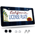 thumbnail image 1 of 1 Pcs Blue Plaid Pattern License Plate Frame, License Plate Cover for Car Decorative Parts, Aluminum License Plate Bracket Holder Rust-Proof Weather-Proof for US Standard Car, 1 of 9