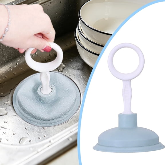 1 Pcs Blue Sink Plunger,Bathroom Small Drain Plunger Portable Kitchen Sink Drains Suction Cup Liquid Plumber Clog Remover Easy To Unclog,Drain Cleaning Equipment