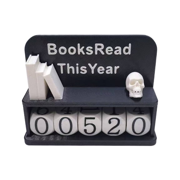 1 Pcs Books Read This Year Tracker, 3D Book Counter Sign with Dice, Track up to 999 Books, Book Tracker for Reading Challenges, Decorative Reading Gift for Bookworms Writers Teachers