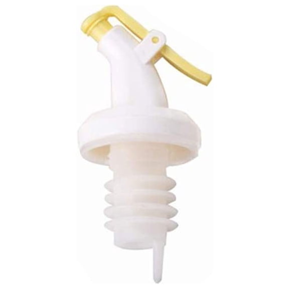 1 Pcs Bottle Pourers,Olive Oil Spouts,Oil Vinegar Bottle Stopper Spout,Leakproof Nozzle Dispenser Wine Pourer,Plastic Wine Pour Spouts Reusable Oil Dispensers,for Home Bar Accessories,Yellow