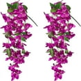 thumbnail image 1 of 1 Pcs Bougainvillea Artificial Fake Hanging Flower, Outdoors Outside Spring Decoration, Faux Silk Flowers Fake Vines UV Resistant Look Real Realistic for Front Door Porch Planter Balcony 22", 1 of 3