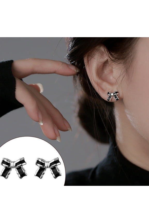 1 Pcs Bow Earrings for Women, Post Ribbon Knot Stud Earrings Drops, Daily Jewelry Accessory Valentines Day Gifts