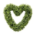 thumbnail image 1 of 1 Pcs Boxwood Heart Wreath, Artificial Green Leaves Wreath, Heart Shaped Simulation Garland Shell Grass Boxwood Wreath for Home Wall Window Farmhouse Hanging Decoration, 1 of 6