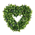 thumbnail image 1 of 1 Pcs Boxwood Heart Wreath, Artificial Green Leaves Wreath, Heart Shaped Simulation Garland Shell Grass Boxwood Wreath for Home Wall Window Farmhouse Hanging Decoration, 1 of 7
