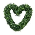 thumbnail image 1 of 1 Pcs Boxwood Heart Wreath, Artificial Green Leaves Wreath, Heart Shaped Simulation Garland Shell Grass Boxwood Wreath for Home Wall Window Farmhouse Hanging Decoration, 1 of 6
