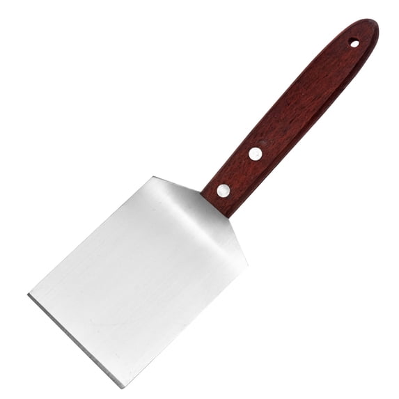 1 Pcs Brownie Cookie Spatula, Stainless Steel Spatula Pancake Baking Fried Cooking Turner, Wood Handle for Cast Iron Skillet, Hamburger Spatula for DIY Kitchen Accessories