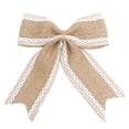 thumbnail image 1 of 1 Pcs Burlap Lace Bows,Rustic Burlap Bows for Christmas Tree Decorations,5.51X6.69 inch Christmas Bows Knot Handmade Bows,for Farmhouse Wreaths,Christmas Trees,Fall Crafts and Gift Wrapping,C, 1 of 5