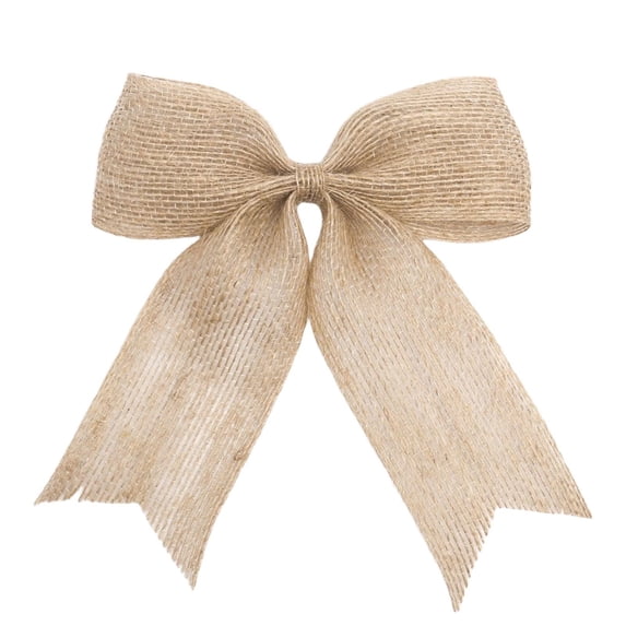 1 Pcs Burlap Lace Bows,Rustic Burlap Bows for Christmas Tree Decorations,5.51X6.69 inch Christmas Bows Knot Handmade Bows,for Farmhouse Wreaths,Christmas Trees,Fall Crafts and Gift Wrapping,B