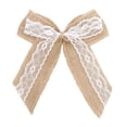 thumbnail image 1 of 1 Pcs Burlap Lace Bows,Rustic Burlap Bows for Christmas Tree Decorations,5.51X6.69 inch Christmas Bows Knot Handmade Bows,for Farmhouse Wreaths,Christmas Trees,Fall Crafts and Gift Wrapping,D, 1 of 5