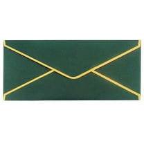 1 Pcs Business Envelopes,9.45 X 4.13 Inches V-Flap Envelopes,Business Envelopes With Gold Border,Mailing Letters Business Envelopes For Letters, Postcards, Greeting Cards And Invitations,Dark Green