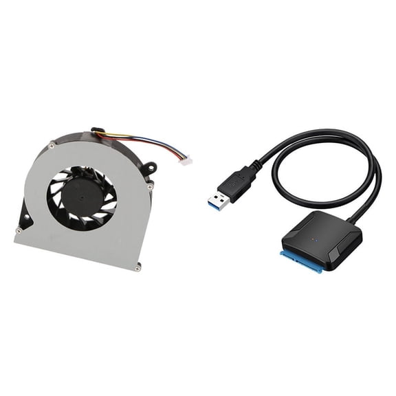1 Pcs CPU Cooling Fan Fit 4Pin & 1 Pcs USB 3.0 to Sata Adapter Converter Cable 22Pin SataIII to USB3,0 Adapters