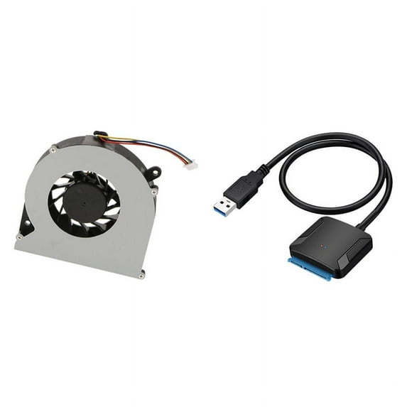 1 Pcs CPU Cooling Fan Fit 4Pin & 1 Pcs USB 3.0 to Sata Adapter Converter Cable 22Pin SataIII to USB3,0 Adapters