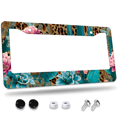 thumbnail image 1 of 1 Pcs Cactus Flowers License Plate Frame, License Plate Cover for Car Decorative Parts, Aluminum License Plate Bracket Holder Rust-Proof Weather-Proof for US Standard Car, 1 of 9