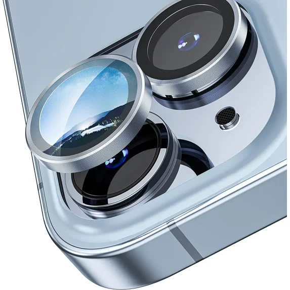 1 Pcs Camera Lens Protector Cover for IPhone 16 Plus 15 Pro Max 16 Pro Max for IPhone 14 Pro 13 Pro Max 16 Pro Protection (Tempered Glass,Blue,For IPhone 14 PROMAX)