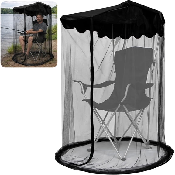1 Pcs Canopy Chair Mosquito Net, Mosquito Mesh Chair Net with Waterproof Roof and Zipper Opening,Mosquito Net Chairs Cover for Outdoor Hiking Hunting Fishing Camping, Excluding Chairs