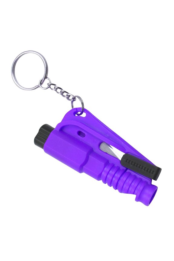 1 Pcs Car Window Breaker Tool Keychain,3 in 1 Glass Breaker and Seatbelt Cutter & Survival Whistle, Emergency Keychain Car Escape Tool Applicable to All Cars, Car Accessories(Purple)