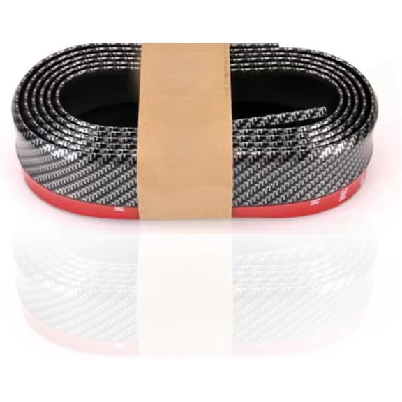 1 Pcs Carbon Fiber Black Car Front Bumper Lip,Front Lip Spoiler Protector Strip 98.4 in*2.04 in Universal Fit Compatible Cars, Suvs