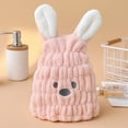 thumbnail image 1 of 1 Pcs Cartoon Hair Towel With Animal Ears, Cute Dry Hair Cap Absorbent Quick-Drying Wipe Hair Towel Lightweight Bouncy Thickened Shower Cap, 1 of 2