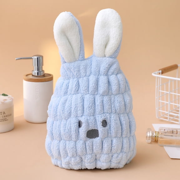 1 Pcs Cartoon Hair Towel With Animal Ears, Cute Dry Hair Cap Absorbent Quick-Drying Wipe Hair Towel Lightweight Bouncy Thickened Shower Cap