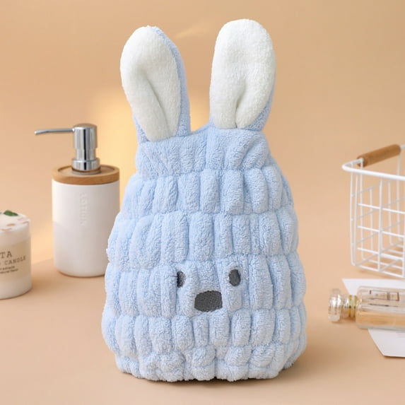1 Pcs Cartoon Hair Towel With Animal Ears, Cute Dry Hair Cap Absorbent Quick-Drying Wipe Hair Towel Lightweight Bouncy Thickened Shower Cap