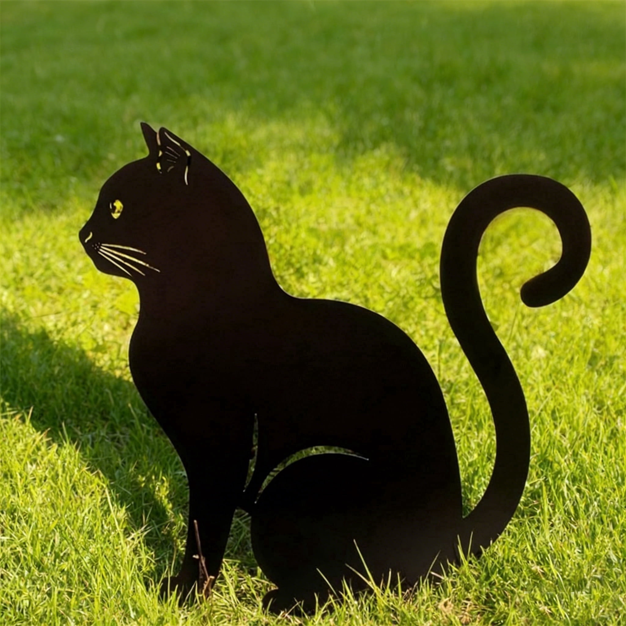 1 Pcs Cat Metal Garden Stake Decoration - Cute Cat Garden Decor ...