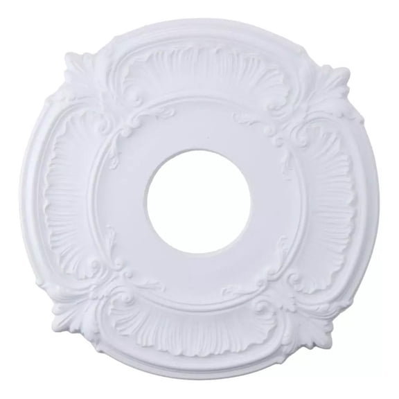 1 Pcs Ceiling Medallion 12 Inch Round White PU Decorative European Carving Light Fan Cover Ceiling Fan Light Cover Moisture Resistant for Home Lamp Chandelier Decoration