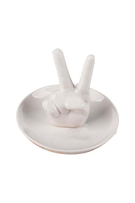 1 Pcs Ceramic Jewelry Display Tray, Hand Ring Holder, Ceramic Jewelry Holder Dish Trinket Tray for Rings, Earrings, Necklace Organizer, Engagement