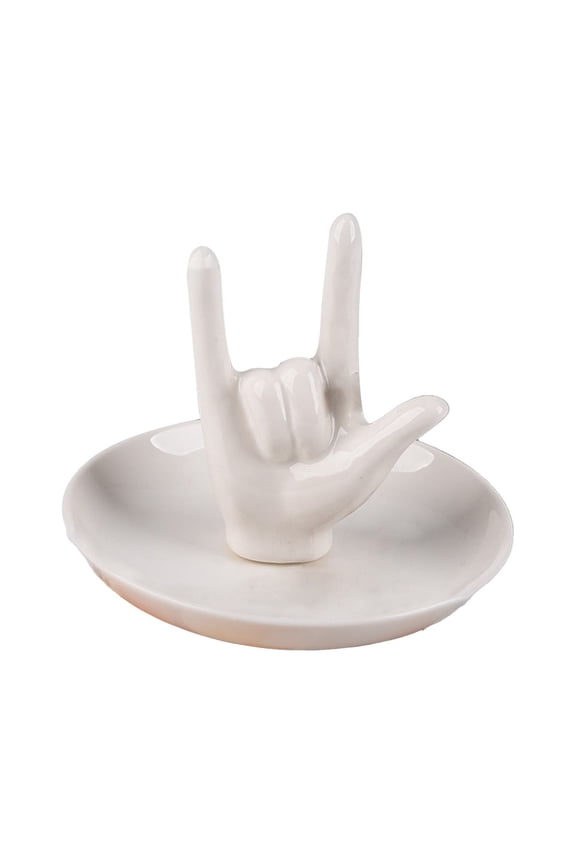 1 Pcs Ceramic Jewelry Display Tray, Hand Ring Holder, Ceramic Jewelry Holder Dish Trinket Tray for Rings, Earrings, Necklace Organizer, Engagement