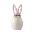 thumbnail image 1 of 1 Pcs Ceramic Rabbit Figurine, Easter Ceramic Bunny Tabletop Figurine Decor Rabbit with Flower Sculpture Table Centerpiece Decoration Tabletop Decorative for Spring Easter Home Indoor Decor, 1 of 4