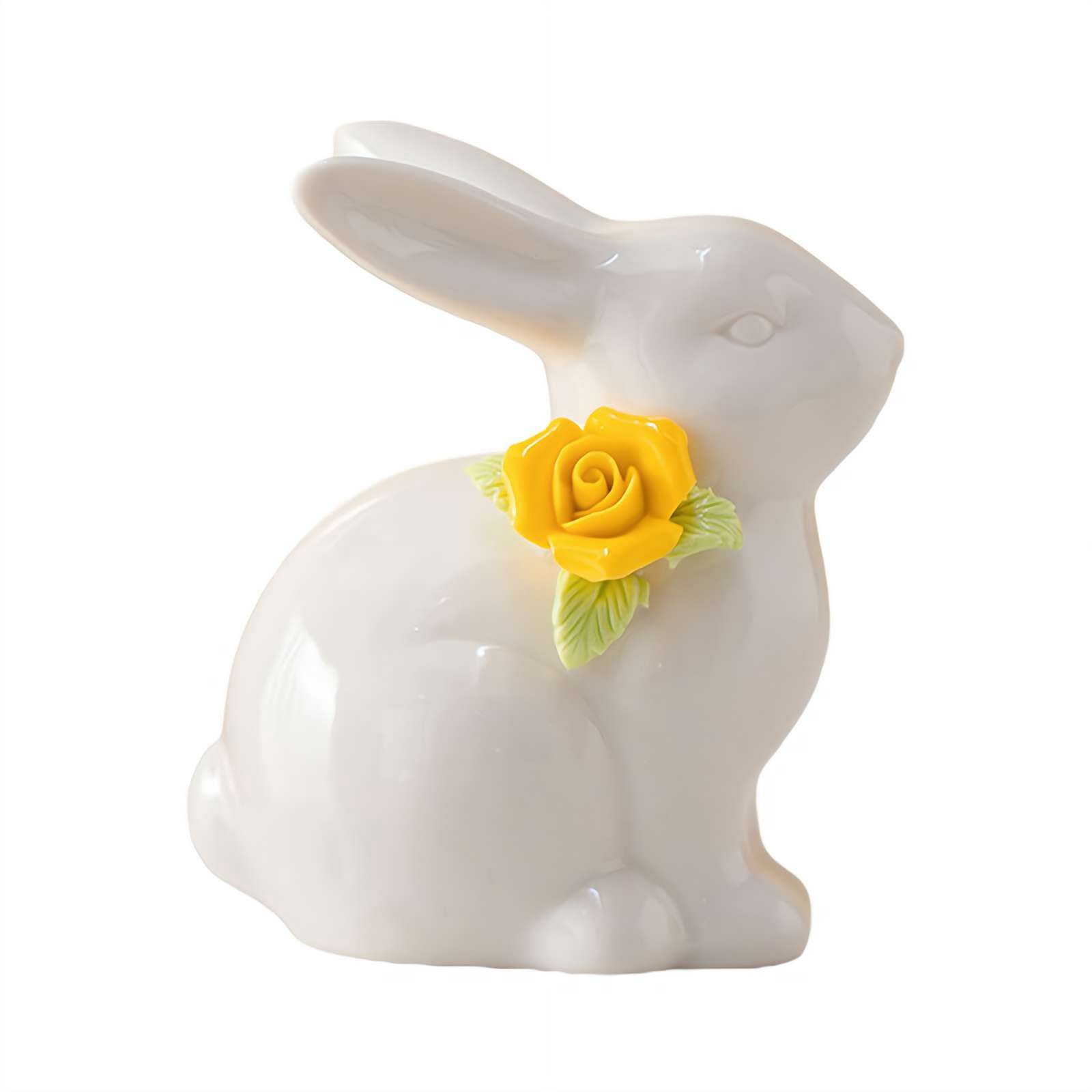 1 Pcs Charming Mini Ceramic Bunny Figurine, White Porcelain Rabbit ...