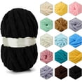 thumbnail image 1 of Chenille Chunky Yarn Super Bulky Soft Thick Fluffy Jumbo Giant Washable Polyester Big Yarn DIY for Arm Knit Blanket Cushion Bed Sofa Home Decor,0.55LB, 1 of 6