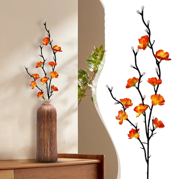 1 Pcs Cherry Blossom Branches 21.3'' Long Stems Artificial Flowers for Tall Vases Fake Flowers Floral Stems Real Touch Cherry Blossom Decor Spring Decorations for Home Wedding Table Centerpieces C