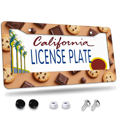 thumbnail image 1 of 1 Pcs Chocolate License Plate Frame, License Plate Cover for Car Decorative Parts, Aluminum License Plate Bracket Holder Rust-Proof Weather-Proof for US Standard Car, 1 of 9