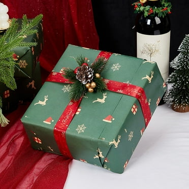 1 Pcs Christmas Bows Ribbon Bow with Pinecone Present Wrapping Bows Christmas Tree Decoration Bows for Christmas Parties Christmas Trees Indoor Crafts(Pine needles & Pinecone)