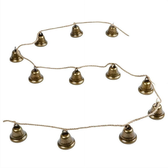 1 Pcs Christmas Decorations-Bells Christmas Garland-Rustic Bells Garland Banner for Christmas Tree Mantle Fireplace and Wall Decor