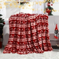 Sahpxhe 1 Pcs Christmas Flannel Blankets with Snowflake Printing, Breathable Warm Comfortable Blanket for Christmas Couch Bedroom Decoration 39.37x27.55 Inch Multicolor