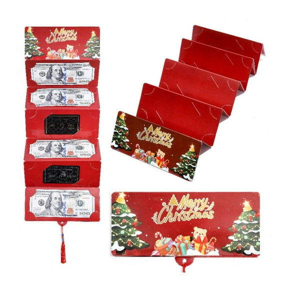 1 Pcs Christmas Gift Card Holder with 10 Slots - Surprise Cash & Gift Card Envelope for Santa - Holiday Money & Check Organizer